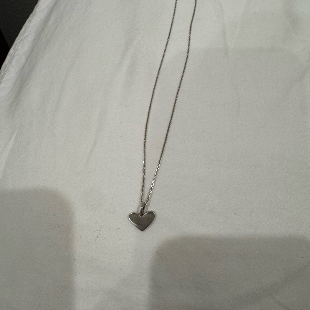 Kendra Scott Sterling Silver Ari Heart Necklace Elegant Jewelry
